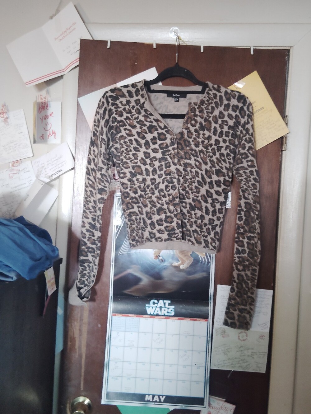 LULUS Alfara Brown Leproard Print Button Front Cardigan - Size Small - Picture 3 of 9